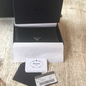 Prada black leather wallet